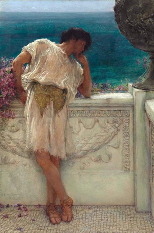 Alma-Tadema, Sir Lawrence The Poet Gallus Dreaming (mk23) oil painting image